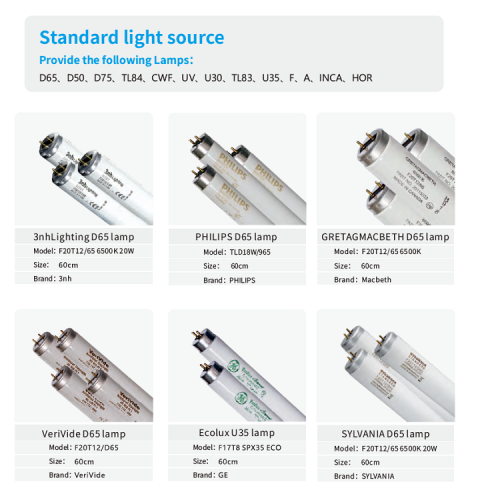 3nh LAMP D60 D50 D75 TL84 CWF 
