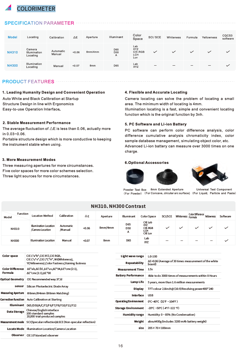 3nh COLORIMETER NR145 NR20XE NR10QC NR200 NR110 NR60CP NR100(图2)