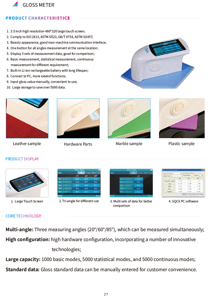 3nh GLOSS METER NHG268 NHG60 NHG60M(图2)